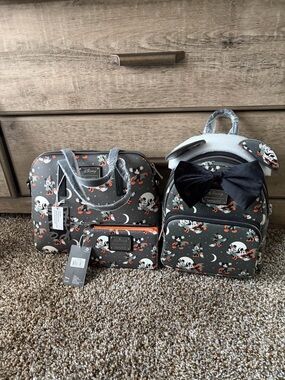 Disney Mickey & Minnie Halloween Loungefly Satchel Mini Backpack & Wallet